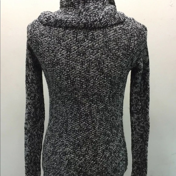 American Eagle Outfitters Women Cable Knit Cowl Neck Sweater S Black White - Picture 2 of 10